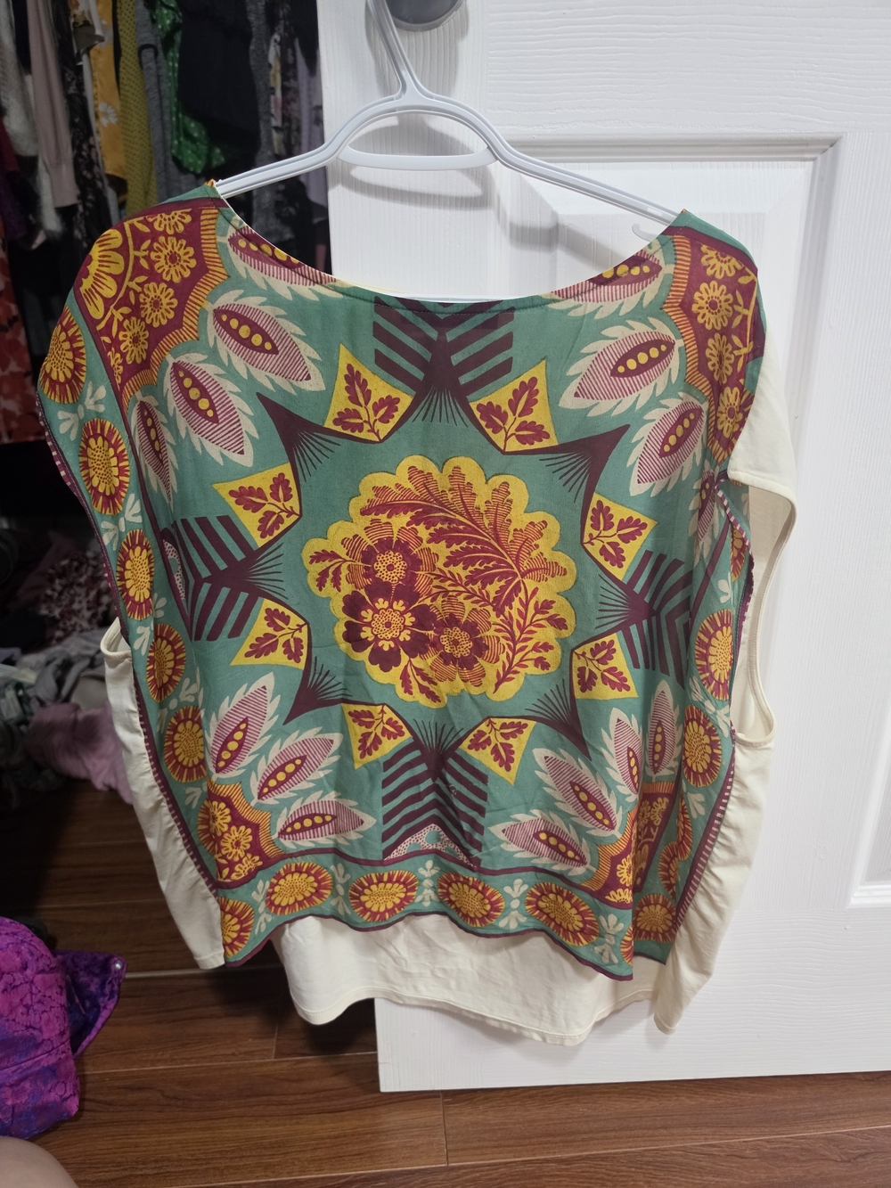 Weekend Max Mara Teal, Mustard and Burgundy Boho Medallion Blouse